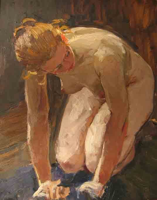 1960. Владимир Стожаров. Баня. Стирающая женщина