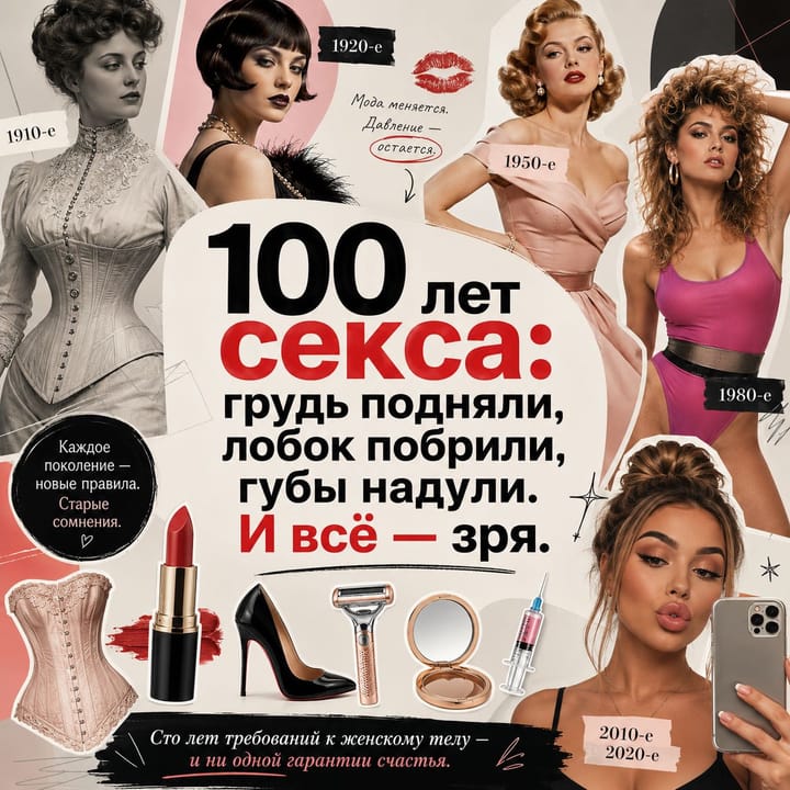 100 лет секса: грудь подняли, лобок побрили, губы надули. И всё — зря