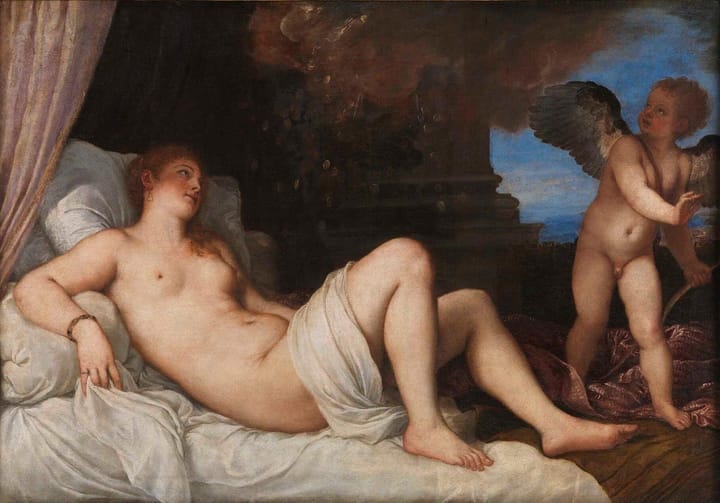 Даная , 1544–1545, Тициан. Холст, масло. Музей Каподимонте, Неаполь.